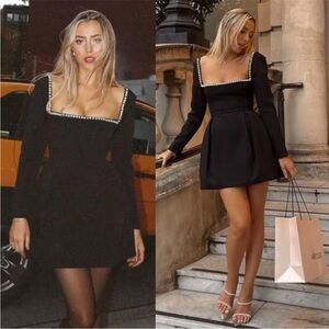 NWT Odd Muse Dress The Ultimate Pearl Mini Fit and Flare in Black